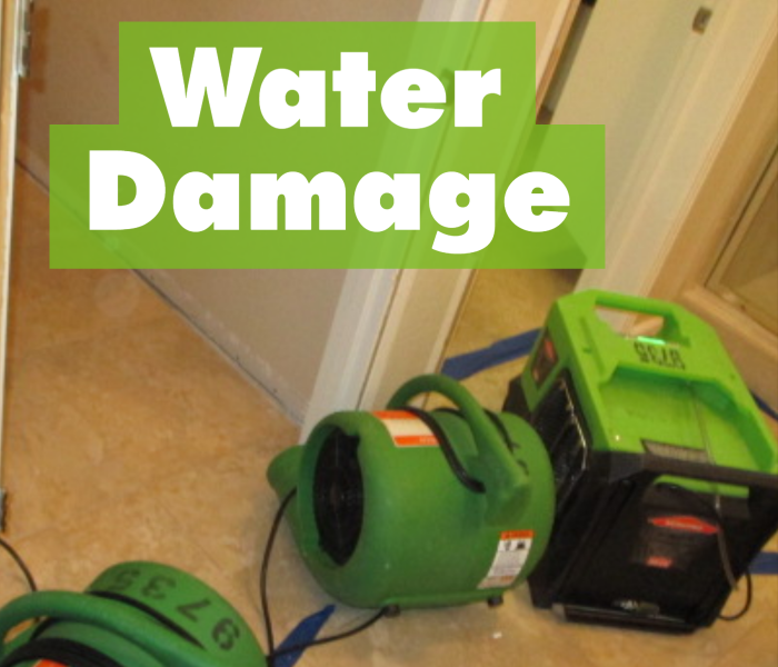 Air movers in home for water damage